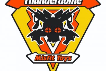Thunderdome Documentary Patch that consists of a skull and nerf guns crossed behind them